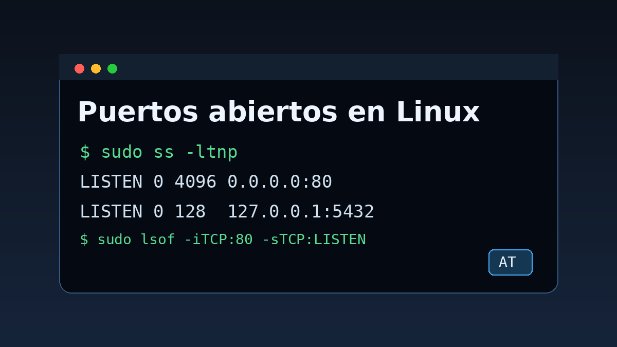 Ver puertos abiertos en Linux con ss, netstat y lsof